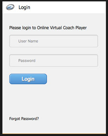 Login to Online Virtual Coach Player